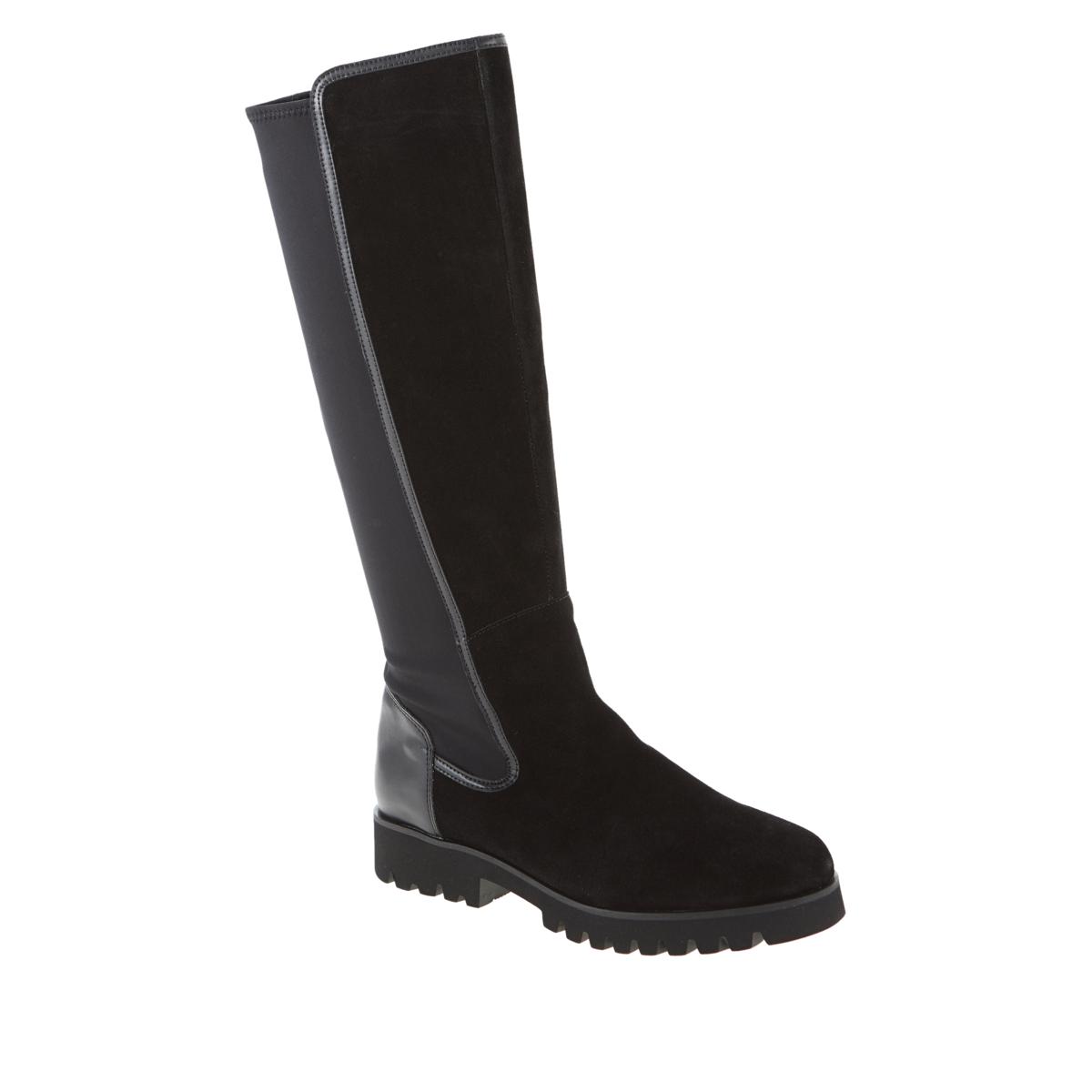 DOLORES KNEE-HIGH at Donald Pliner Donald Pliner Black Suede Knee High Boots main image 1