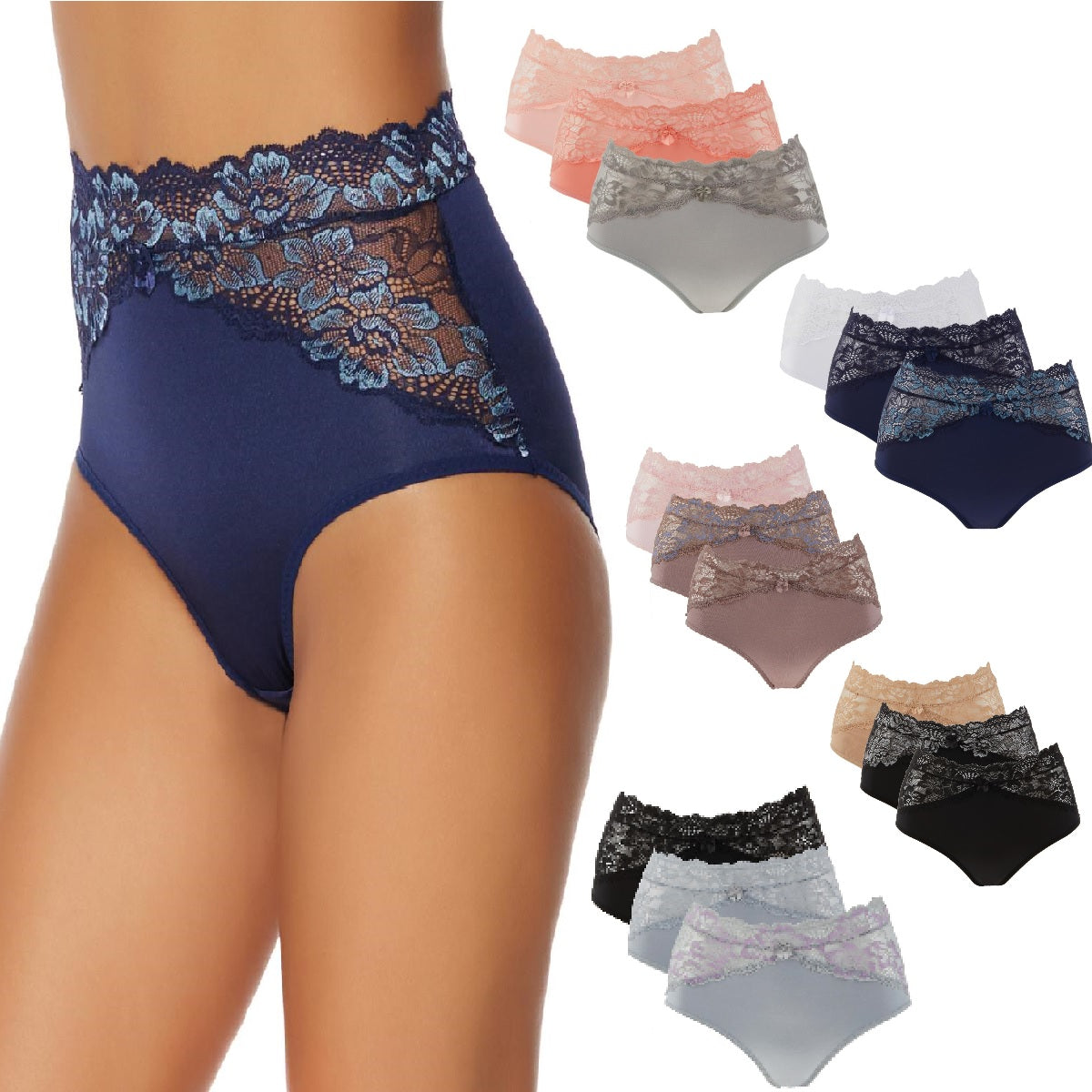 Rhonda Shear 3-pack Brief Panty with Lace Trim – goSASS