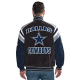 Officially Licensed NFL Men's Suede Jacket COWBOYS BACK VIEW