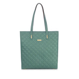 JOY & IMAN Diamond Quilted Genuine Leather Tote Bag with RFID