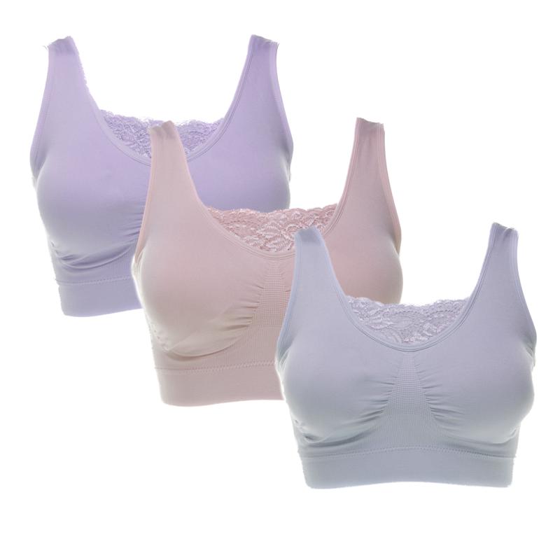Rhonda Shear Ahh Bra 3-pack with Lace Inset – goSASS