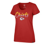 Kansas City Chiefs Sequin NFL Womens Tee for Her 70% cotton, 30% polyester