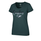 Philadelphia Eagles Sequin NFL Womens Tee for Her 70% cotton, 30% polyester