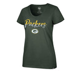 Green Bay Packers Sequin NFL Womens Tee for Her 70% cotton, 30% polyester