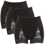 Rhonda Shear 3-pack Pin-Up Panty Set ALL Black