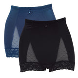 Rhonda Shear Dot Lace Pin Up Panty 2-pack black/teal