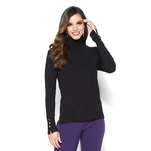IMAN Global Chic Touch of Gold Signature Soft Knit Turtleneck