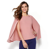 IMAN Global Chic Make a Statement Beautiful Cape Top with Stretch