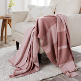 JOY Luxury Better Blanket Plaid Cotton & Cashmere Throw