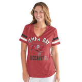 Officially Licensed NFL Women's Extra Point Bling Tee by Glll-Tampa Bay Buccaneers