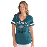 Officially Licensed NFL Women's Extra Point Bling Tee by Glll-Philadelphia Eagles