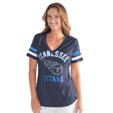 Officially Licensed NFL Women's Extra Point Bling Tee by Glll-Tennessee Titans