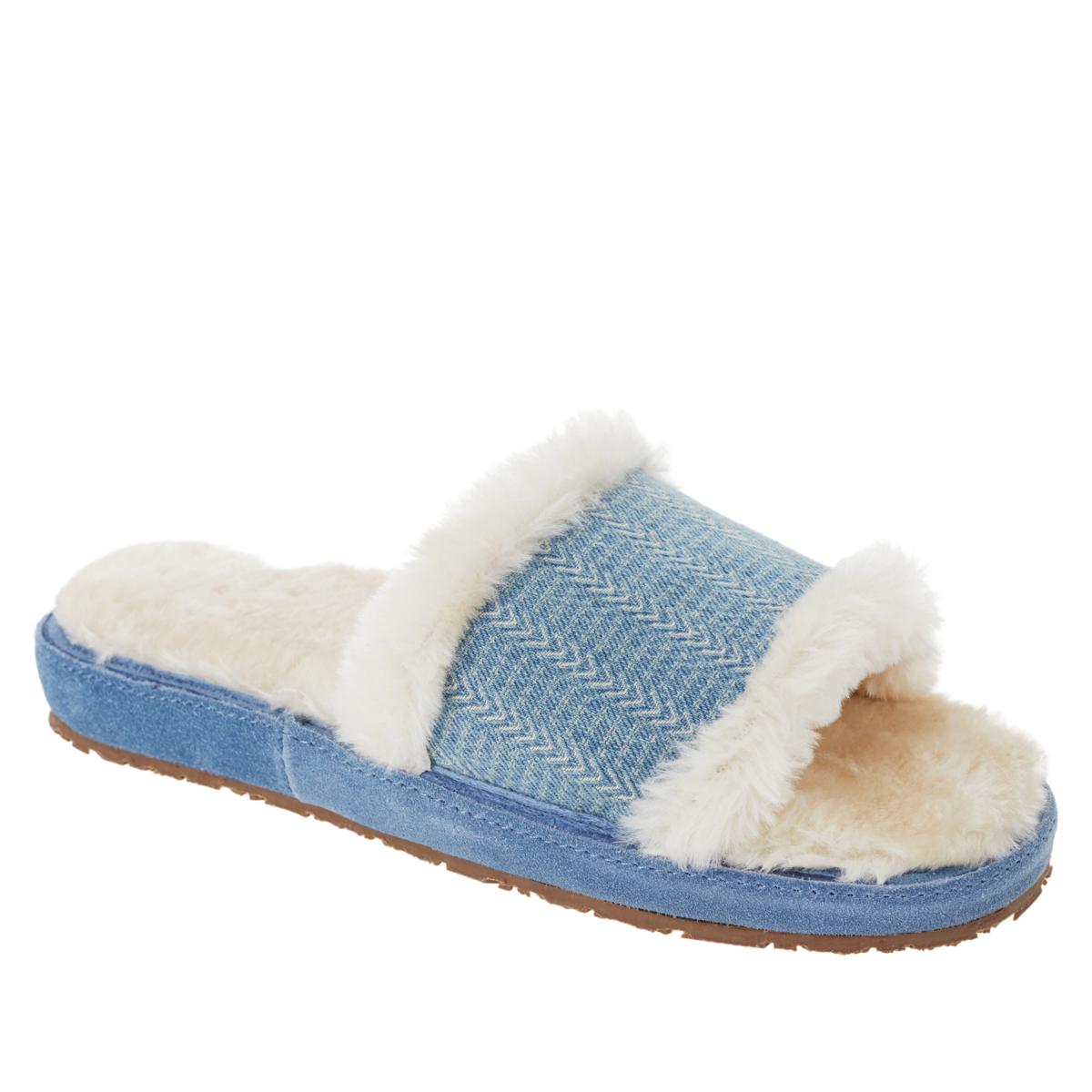 Minnetonka Pansy Faux Fur Lined Slide Slipper goSASS