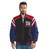 Officially Licensed NFL Men's Suede Jacket GIANTS
