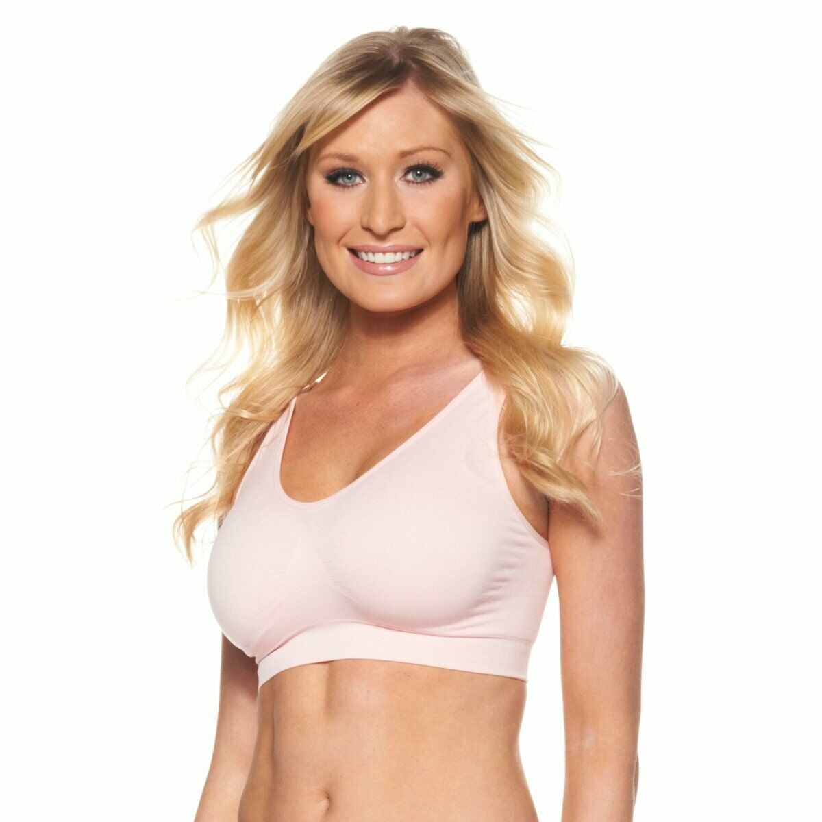 Rhonda Shear Women's Lace Back Seamless Bra with Removalabe Pads