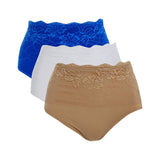 Rhonda shear 3- Pack Seamless Lace overlay Brief Set