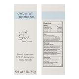 Deborah Lippmann Rich Girl Hand Cream | Moisturizing Hand Lotion with Shea Butter, Avocado and Jojoba Oil | Broad Spectrum SPF 25 Skin Protection