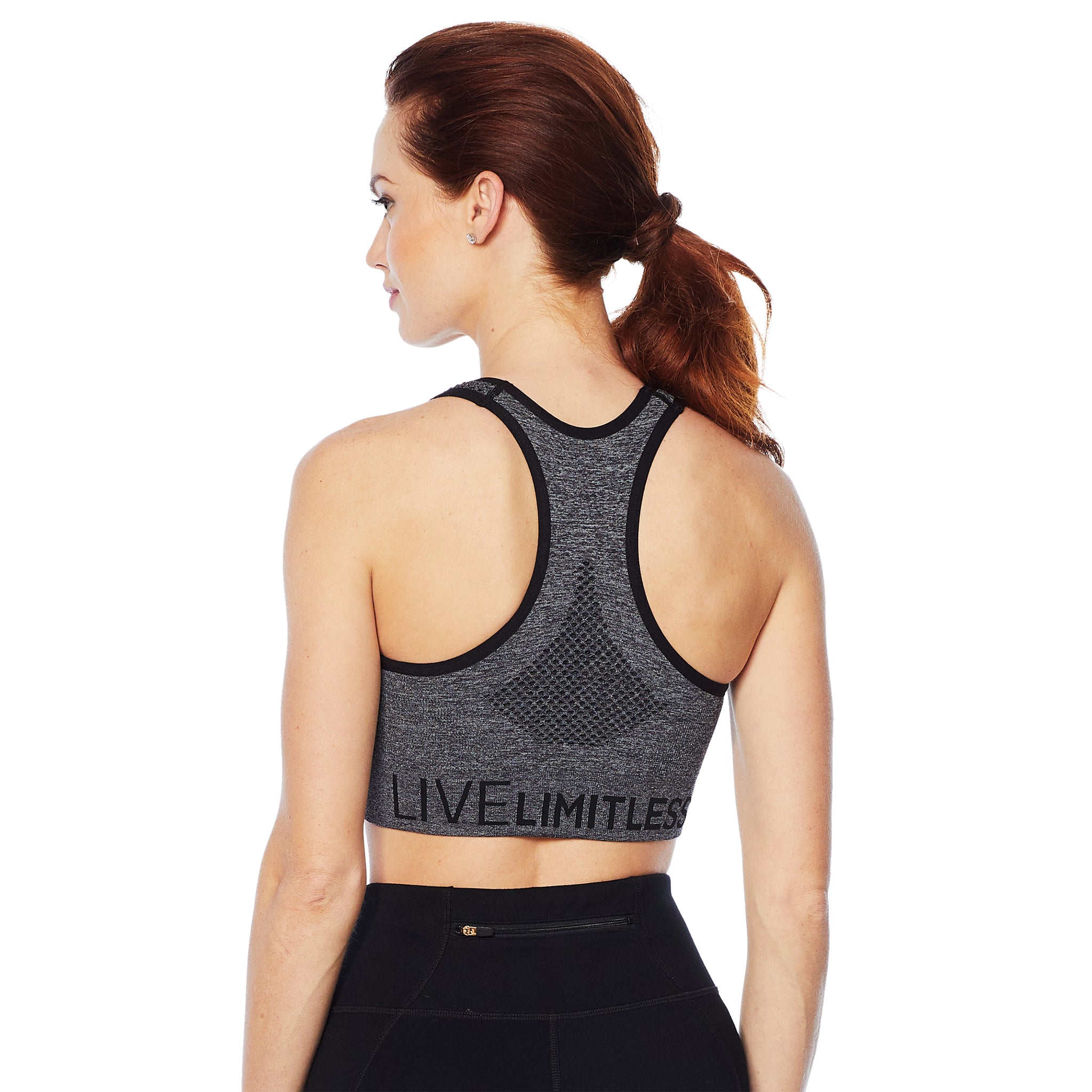 Copper Fit Small Zip-Front Seamless Sports Bra - Black 1 ct