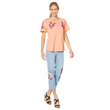 DG2 by Diane Gilman  Embroidered Short-Sleeve Tee