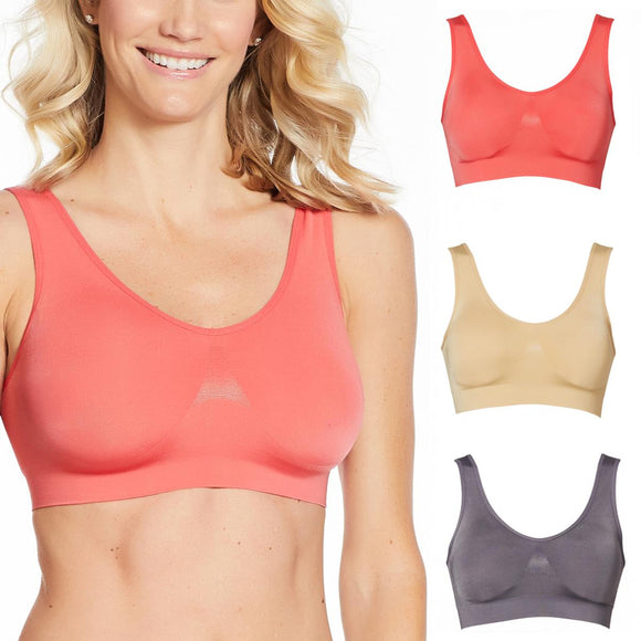 Rhonda Shear 3Pack Seamless Moisture Wicking Ahh Bra