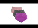 Rhonda shear 3- Pack Seamless Lace overlay Brief Set