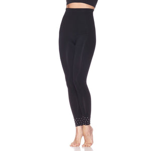 Rhonda Shear "Rocker" Silvertone Stud Shaping Leggings