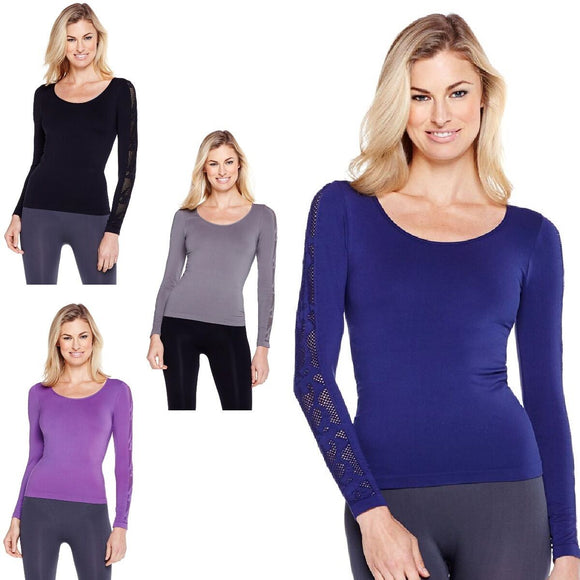 Rhonda Shear Seamless Long Sleeve Top