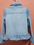 DG2 by Diane Gilman RuffledHem Classic Stretch Denim Jacket