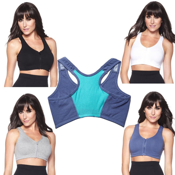 Rhonda Shear Zip Front Sport Bra