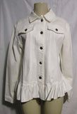 DG2 by Diane Gilman RuffledHem Classic Stretch Denim Jacket