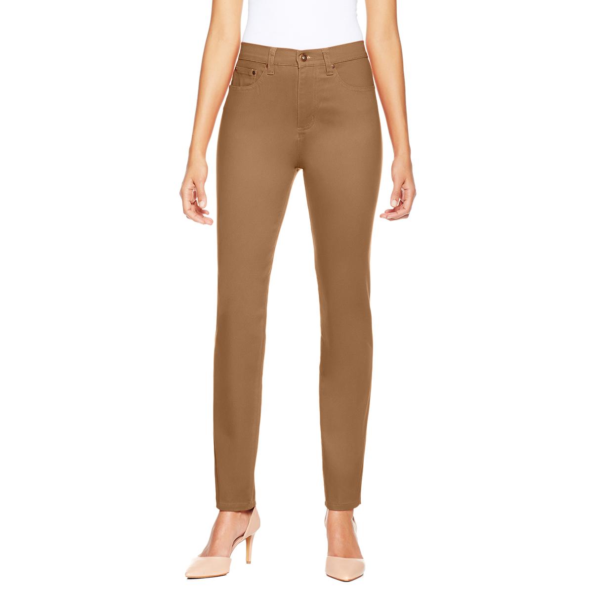 DG2 Diane Gilman Brown Stretch Pants with Wide Waist Band