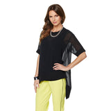 NENE by NeNe Leakes Georgette Top with Cami - M, Black