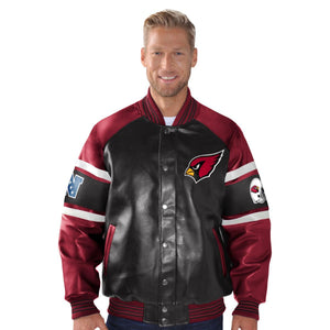 Officially Licensed NFL Faux Leather Varsity Jacket by Glll 553298-556814