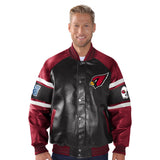Officially Licensed NFL Faux Leather Varsity Jacket by Glll CARDINALS