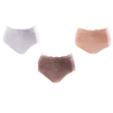 Rhonda Shear 3-Pack Seamless Lace Overlay Brief Set