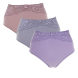 Rhonda Shear "Ahh" Seamless Brief 3-pack with Lace Overlay