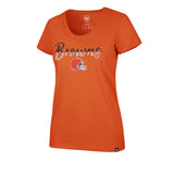 Cleveland Browns Sequin NFL Womens Tee for Her 70% cotton, 30% polyester