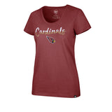 Arizona Cardinals Sequin NFL Womens Tee for Her 70% cotton, 30% polyester