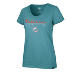 Miami Dolphins Sequin NFL Womens Tee for Her 70% cotton, 30% polyester