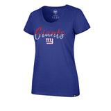 New York Giants Sequin NFL Womens Tee for Her 70% cotton, 30% polyester