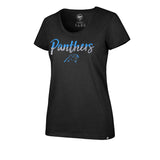Carolina Panthers Sequin NFL Womens Tee for Her 70% cotton, 30% polyester