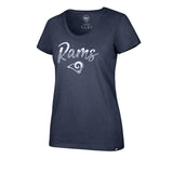 Los Angeles Rams Sequin NFL Womens Tee for Her 70% cotton, 30% polyester