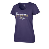 Baltimore Ravens Sequin NFL Womens Tee for Her 70% cotton, 30% polyester