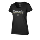 New Orleans Saints Sequin NFL Womens Tee for Her 70% cotton, 30% polyester