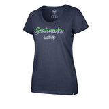Seattle Seahawks Sequin NFL Womens Tee for Her 70% cotton, 30% polyester