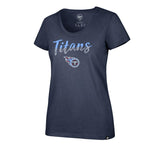 Tennessee Titans Sequin NFL Womens Tee for Her 70% cotton, 30% polyester