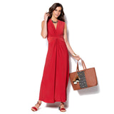 IMAN Global Chic Luxury Resort Knockout Maxi Dress and Necklace