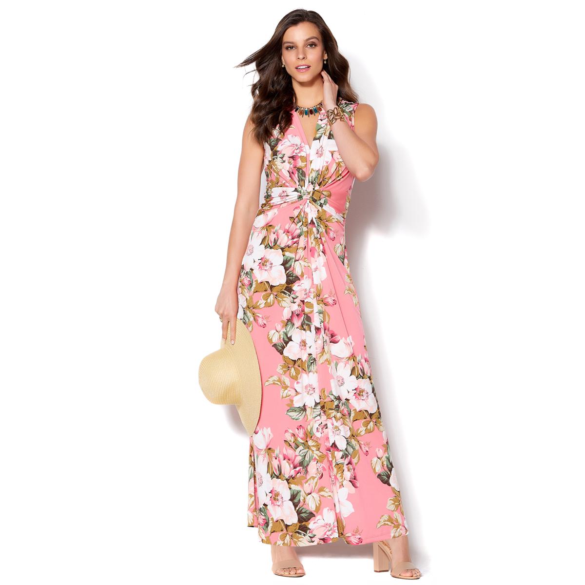 IMAN Global Chic Luxury Resort Knockout Maxi Dress and Necklace – goSASS
