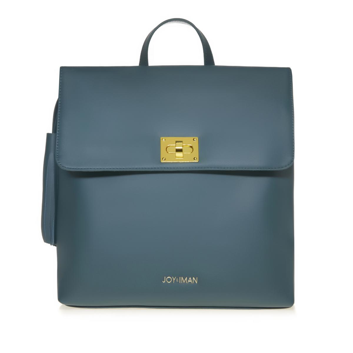 Joy & Iman Grey RFID Backpack Bag JOY & IMAN Tassel Chic Leather Backpack with RFID – goSASS main image 3