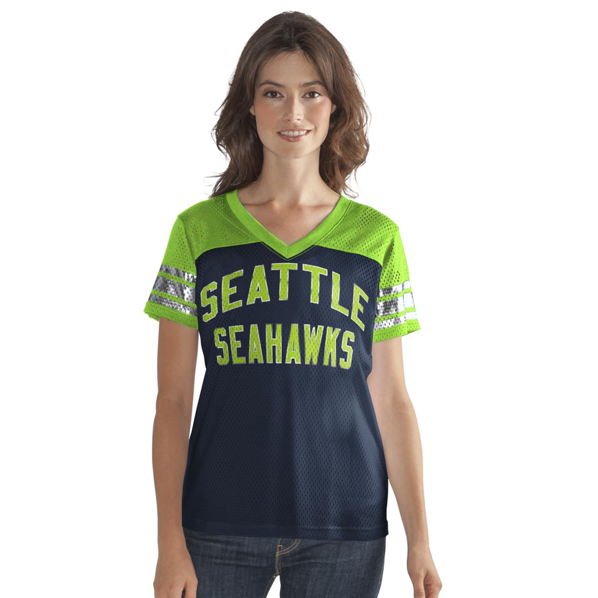 Seattle Seahawks Women's G-III NFL All American V-Neck Mesh Top